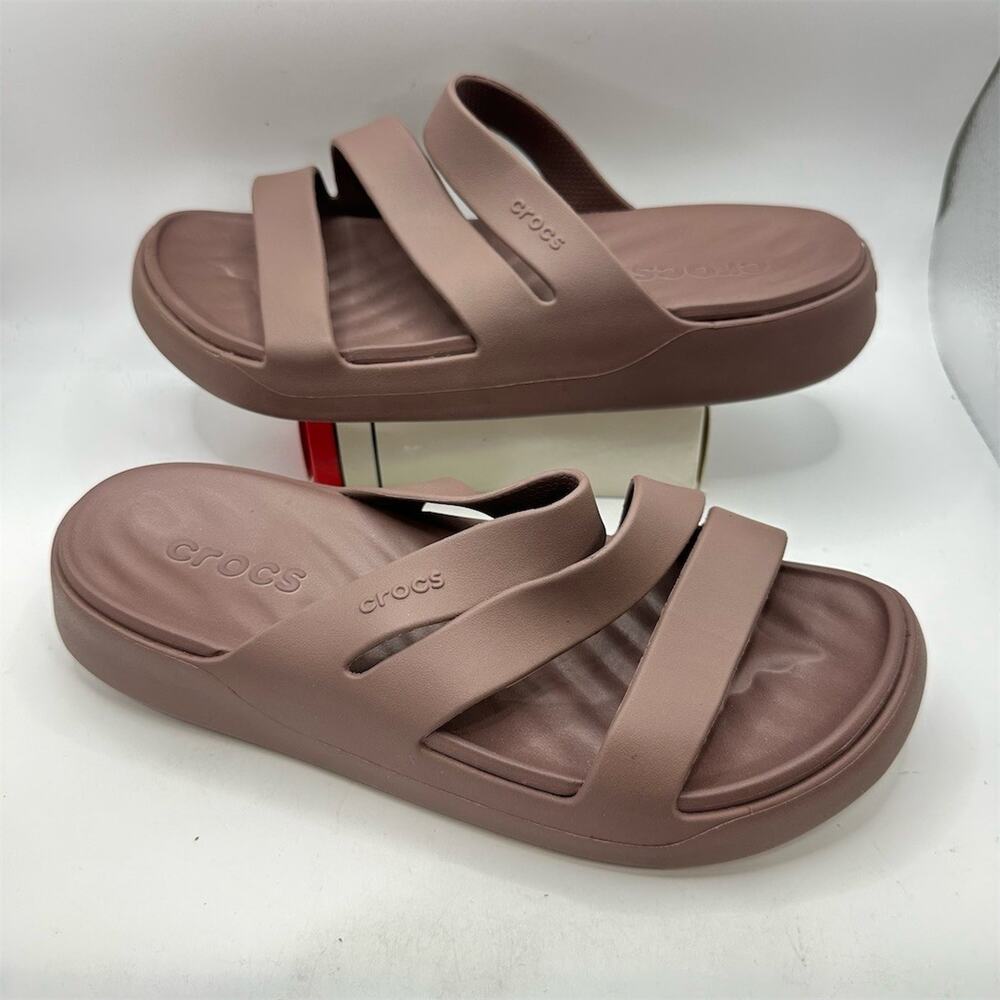 CROCS Women's Getaway Strappy Sandal in Truffle Taupe